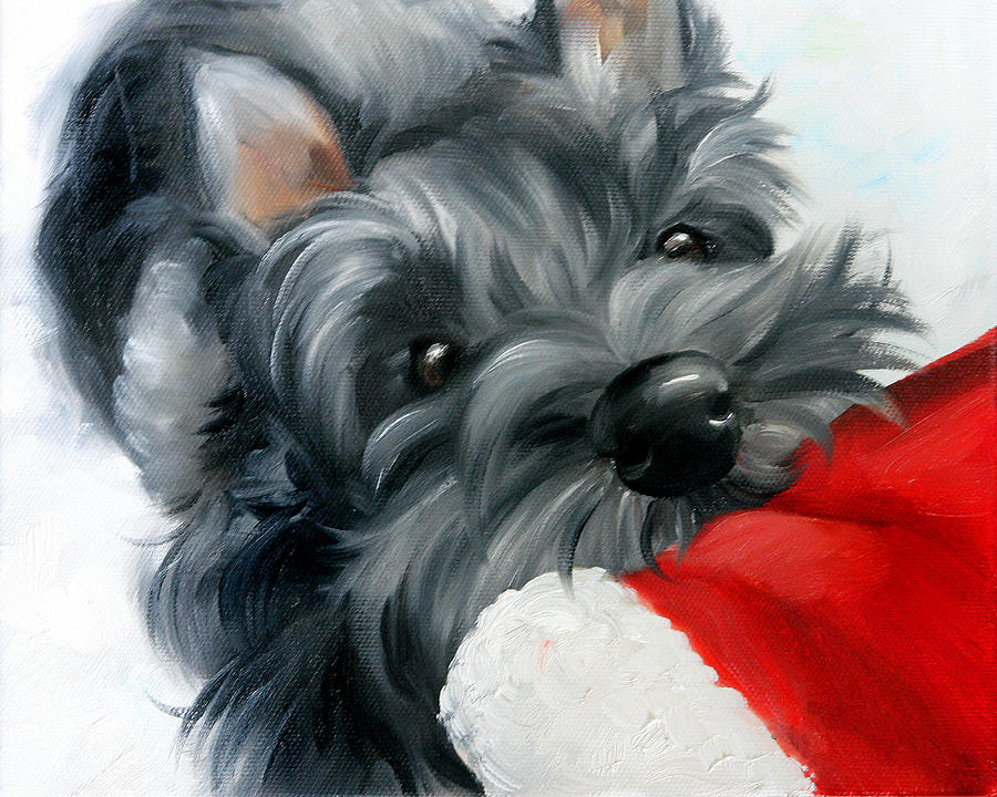 Santa Wait Painting by Mary Sparrow
