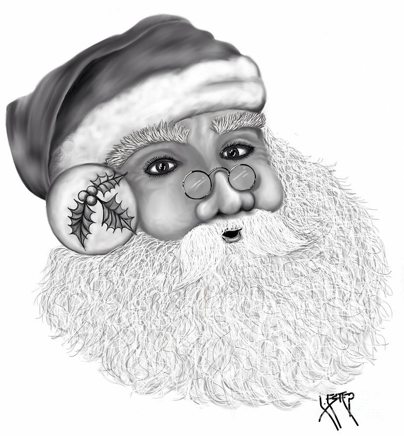 Santa - Wavy Beard Drawing by Lisa Estep - Fine Art America