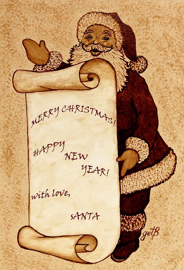 Santa Claus Painting - Santa Wishes digital art by Georgeta  Blanaru