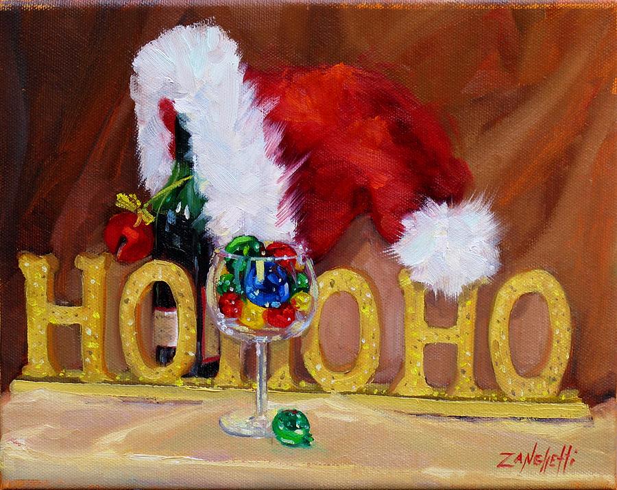 Santas Cheer Painting by Laura Lee Zanghetti
