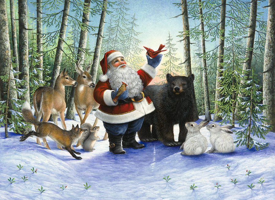 Santas Christmas Morning Painting by Lynn Bywaters