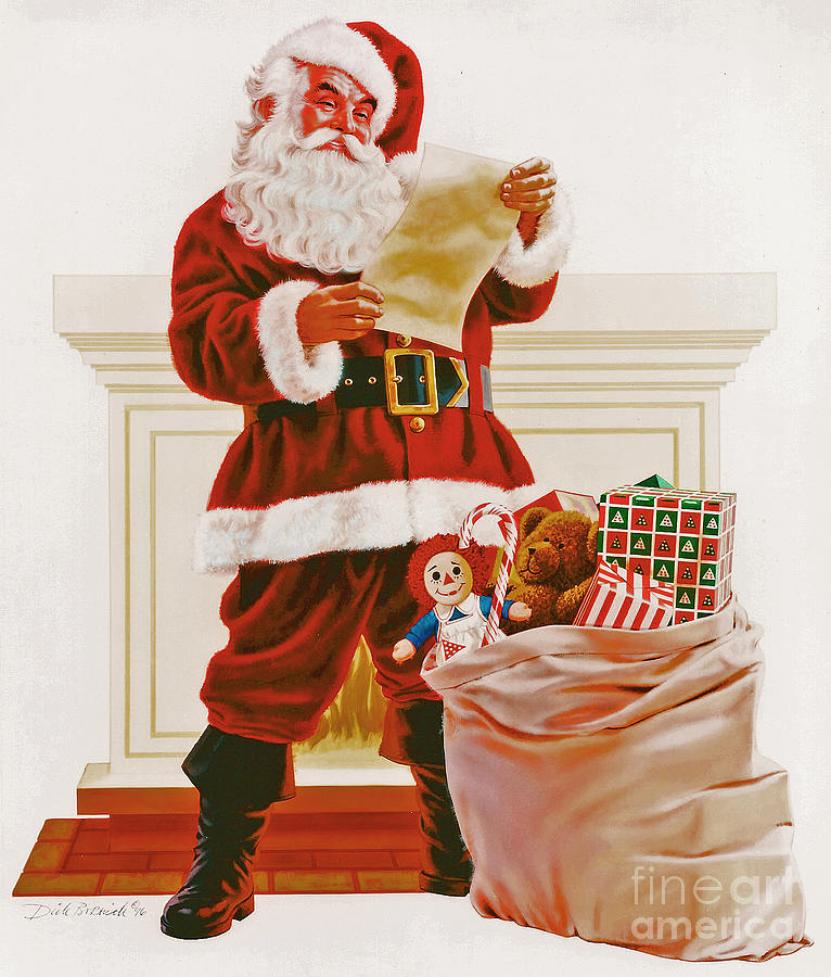 Santas List Painting by Dick Bobnick