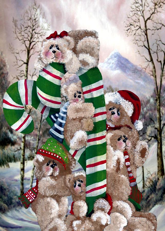 Santas Little Helpers #1 Painting by Ron and Ronda Chambers