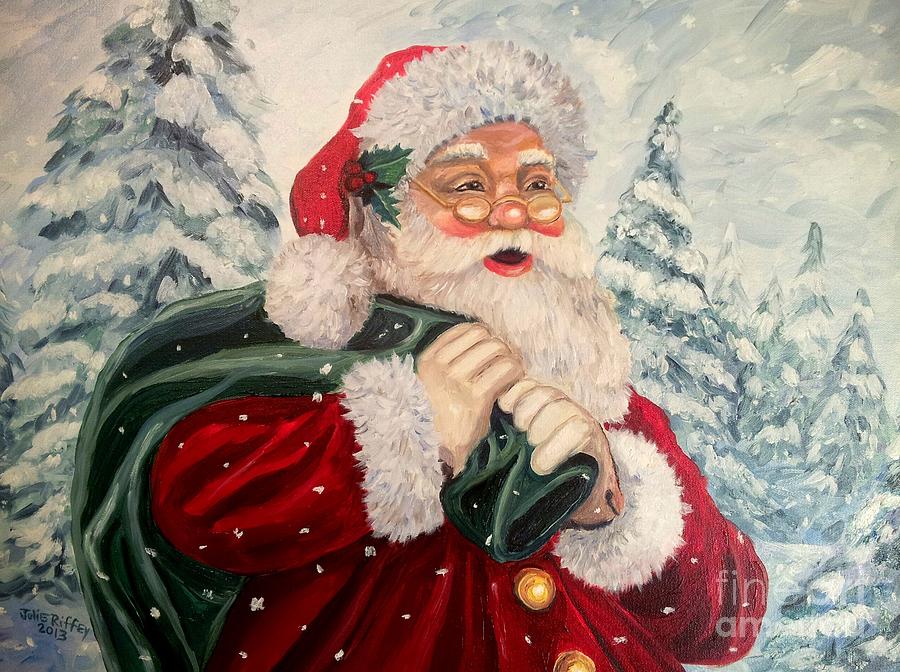 Santas On His Way Painting by Julie Brugh Riffey