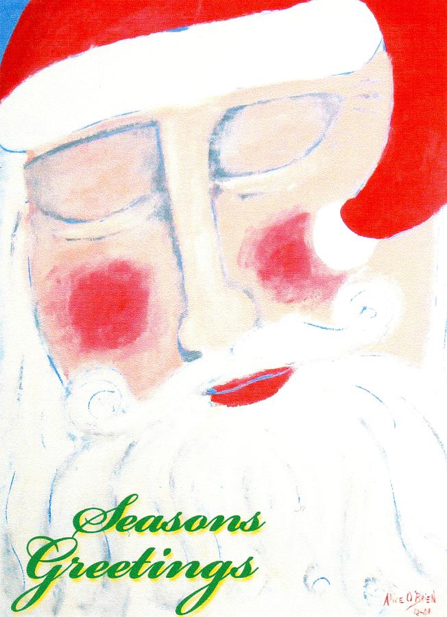 Christmas Painting - Santas Prayer by Allison  Fauchier