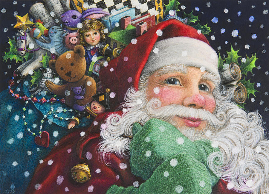 Santa Claus Painting - Santas Toys by Lynn Bywaters