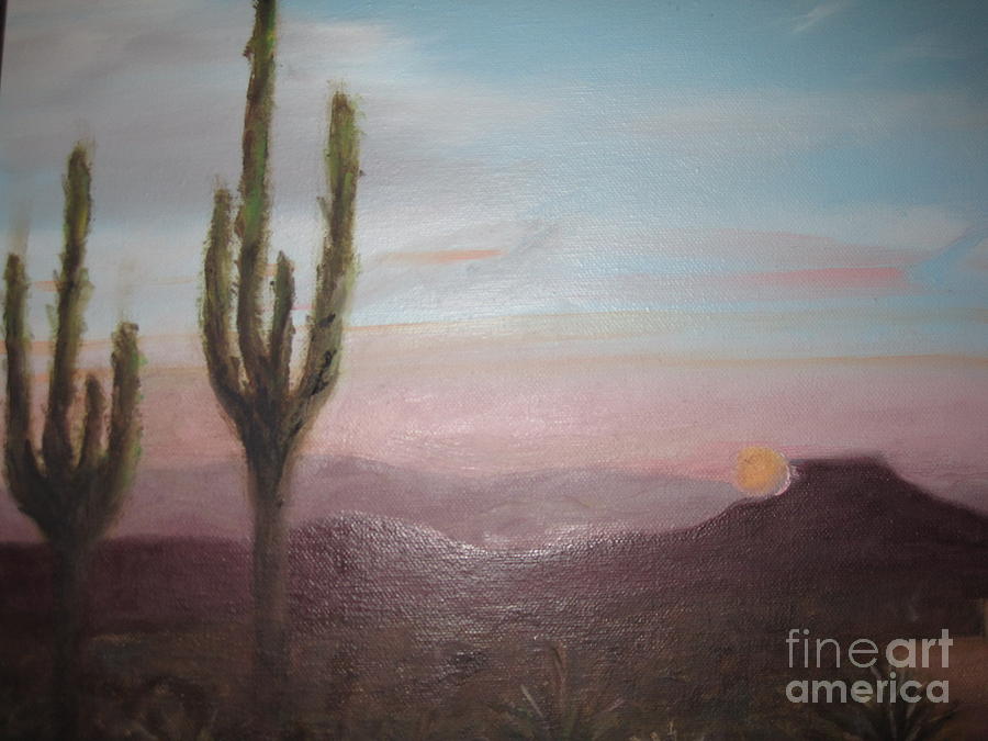 Landscape Painting - Sante Fe Sunrise by Carol DENMARK