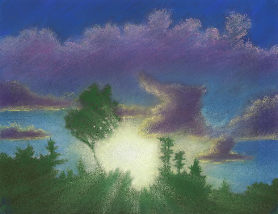 Santee Sunset 02 Pastel by Michael Heikkinen