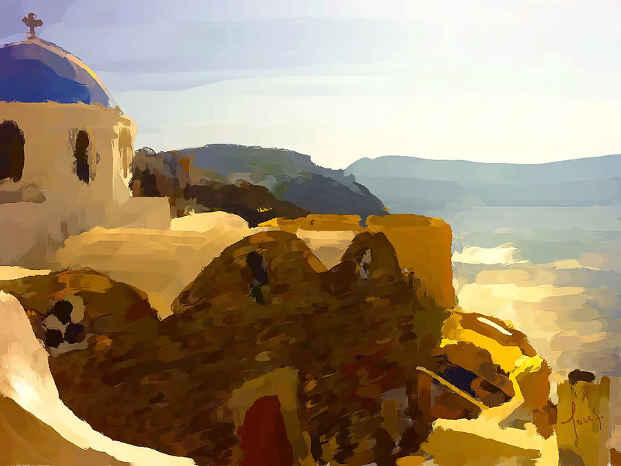Santorini Afternoon Painting by Josef Kelly
