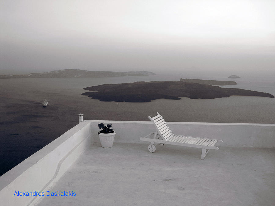 Santorini Black and White Photograph by Alexandros Daskalakis