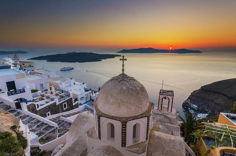 Santorini Fira Sunset Photograph by George Papapostolou Photographer ...