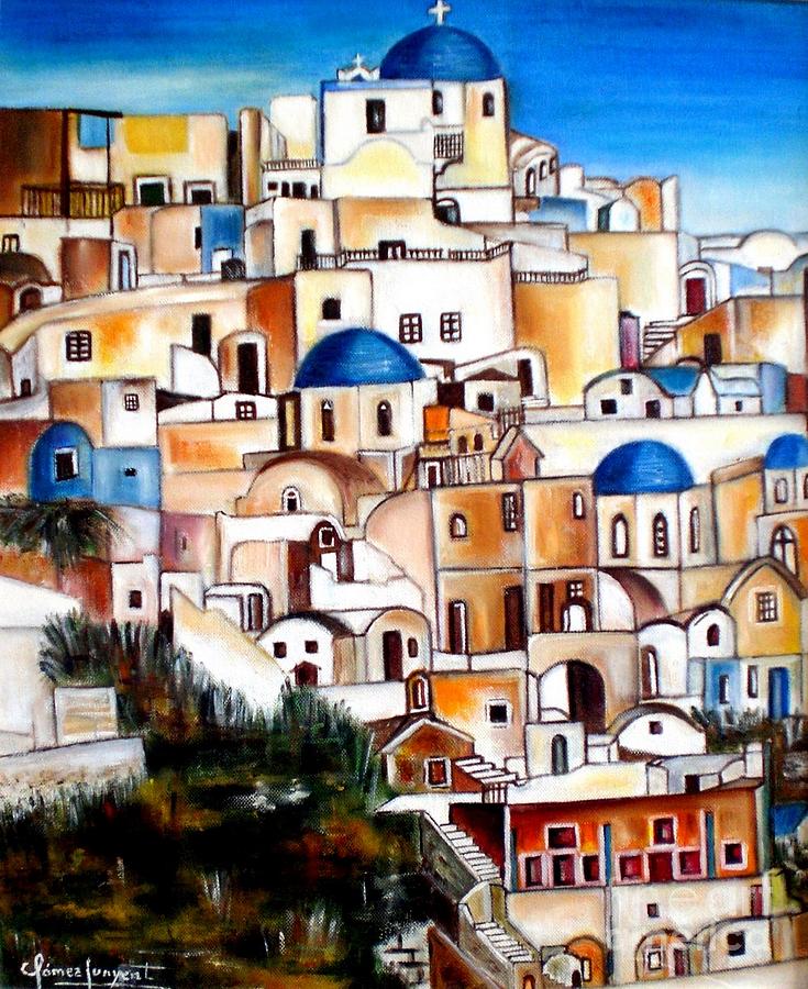 Pintura Painting - Santorini - Grecia by Carmen Junyent