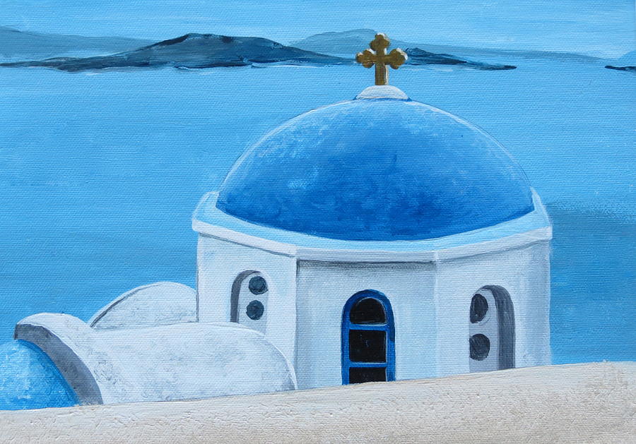 Architecture Painting - Santorini Greece by Paul Schoenig