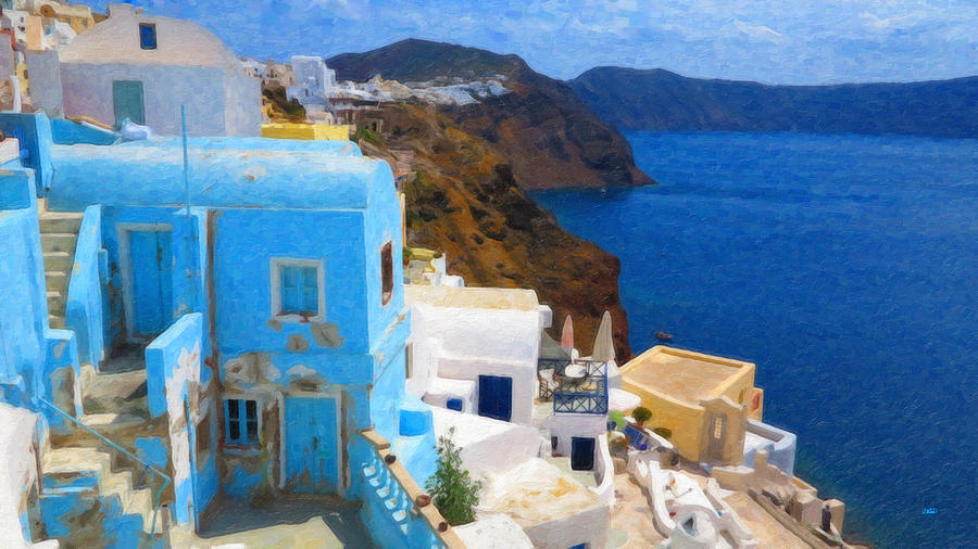 Santorini Grk2806 Painting by Dean Wittle