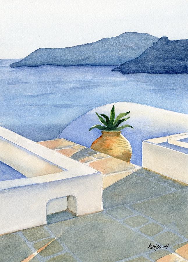 Santorini Painting by Marsha Elliott