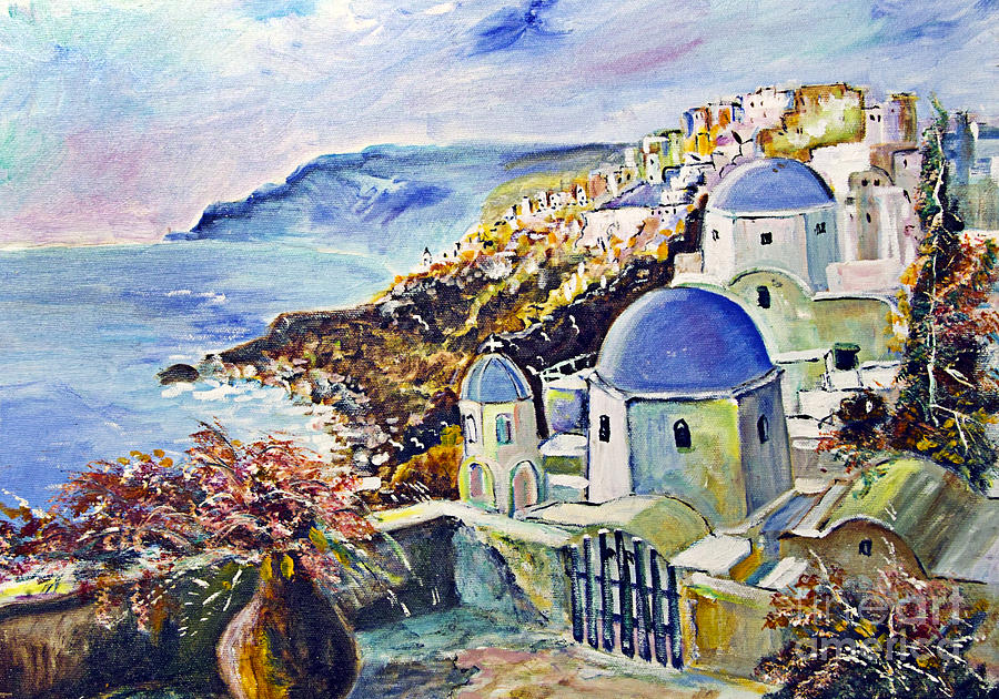 Santorini Painting by Milan Karadzic | Fine Art America