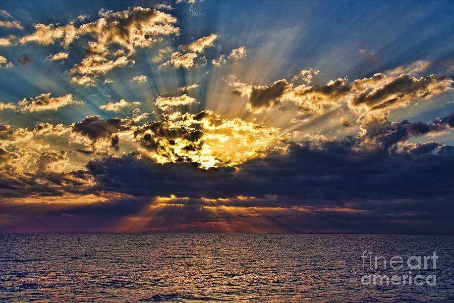 Santorini Sunset Photograph by Shirley Mangini