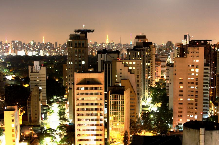 Sao Paulo At Night Photograph by J.castro