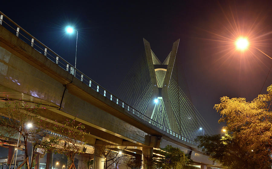 Sao Paulo - Famous Cable-stayed Bridge Photograph by Carlos Alkmin