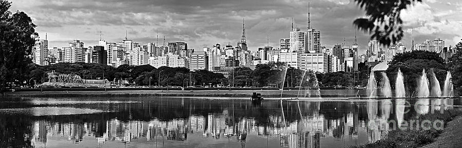 Sao Paulo - Ibirapuera Lake and Paulista Skyline Photograph by Carlos Alkmin