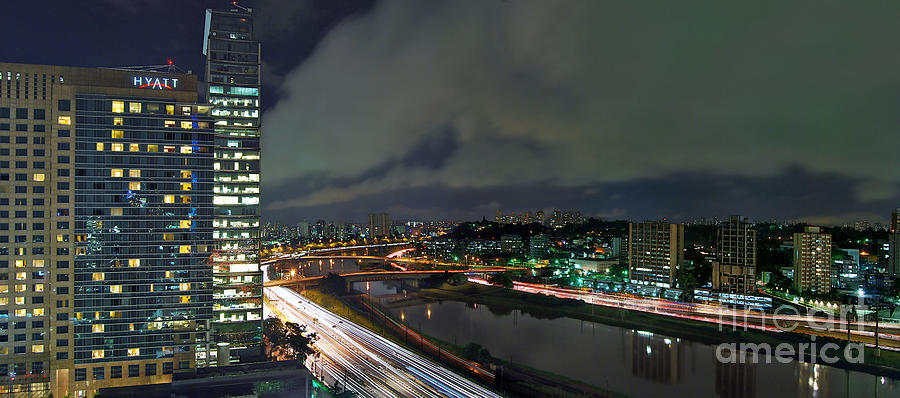 Sao Paulo - Modern Skyline - Brooklin District - Pinheiros River Photograph by Carlos Alkmin
