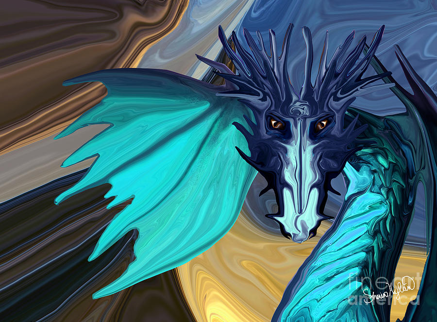Fantasy Digital Art - Sapphire Blaze Across the Canyon by Sherin  Hylan