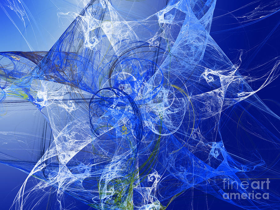 Abstract Digital Art - Sapphire In Blue Lace by Andee Design
