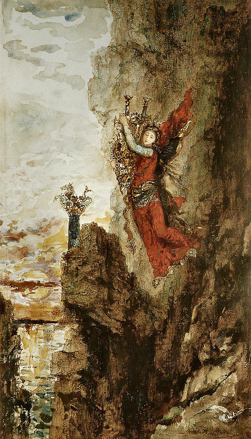 Sappho in Lefkada Painting by Gustave Moreau