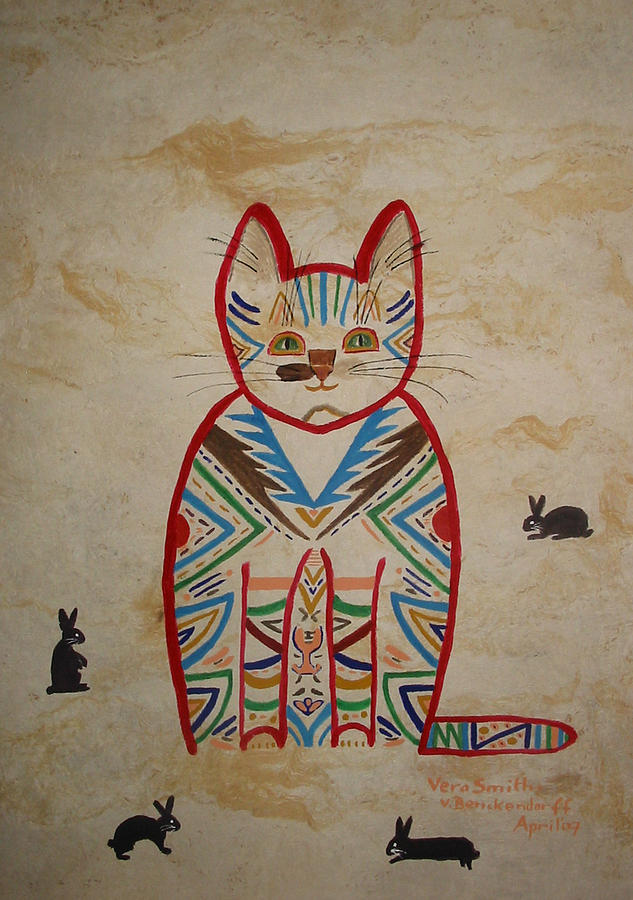 Sarahs Cat Painting by Vera Smith