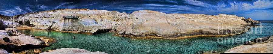 Greek Photograph - Sarakiniko Beach in Milos Island Greece by David Smith