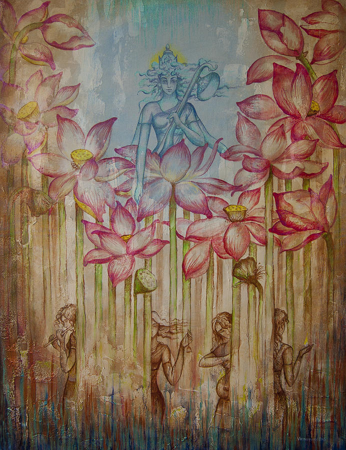 Sarasvati Painting by Vrindavan Das