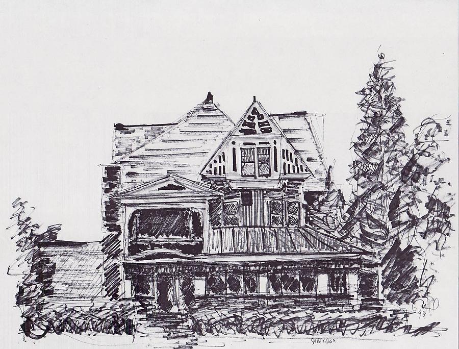 Saratoga Victorian Drawing by Paul Meinerth