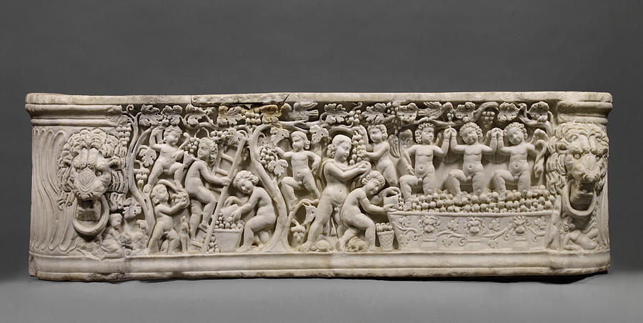 300 Drawing - Sarcophagus Representing A Dionysiac Vintage Festival by Litz Collection