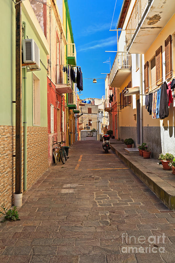 Sardinia - small street in Carloforte Photograph by Antonio Scarpi