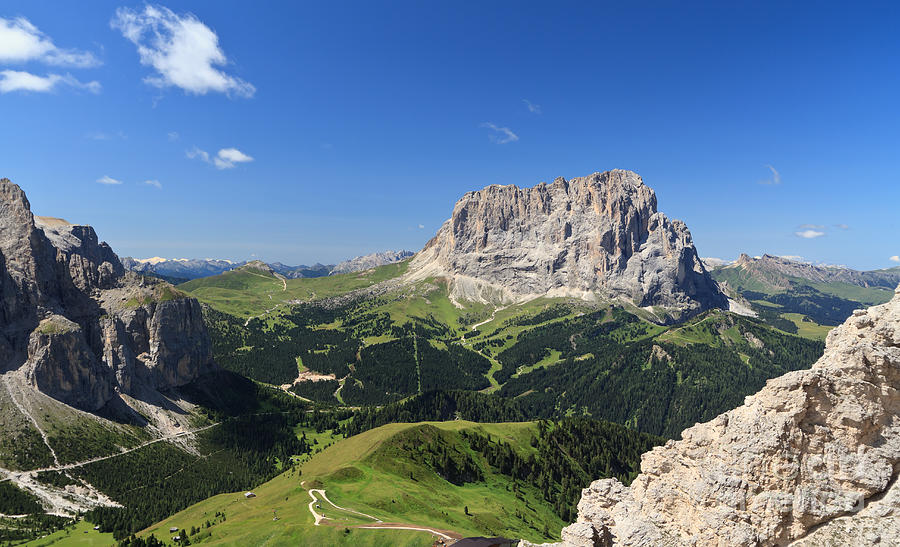 Sassolungo mount and Gardena pass Photograph by Antonio Scarpi