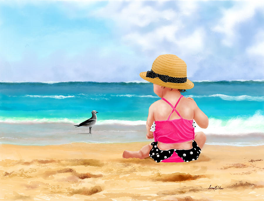 Sassy Beach Toddler Painting by Sena Wilson