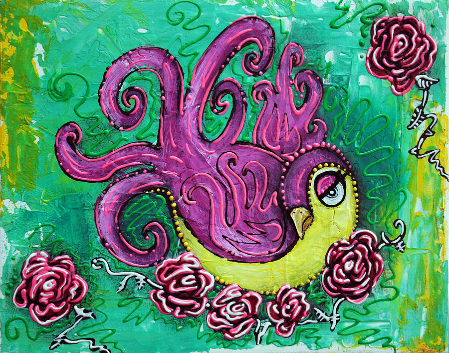 Pink Painting - Sassy Sparrow by Laura Barbosa Pink Painting - Sassy Sparrow by Laura Barbosa