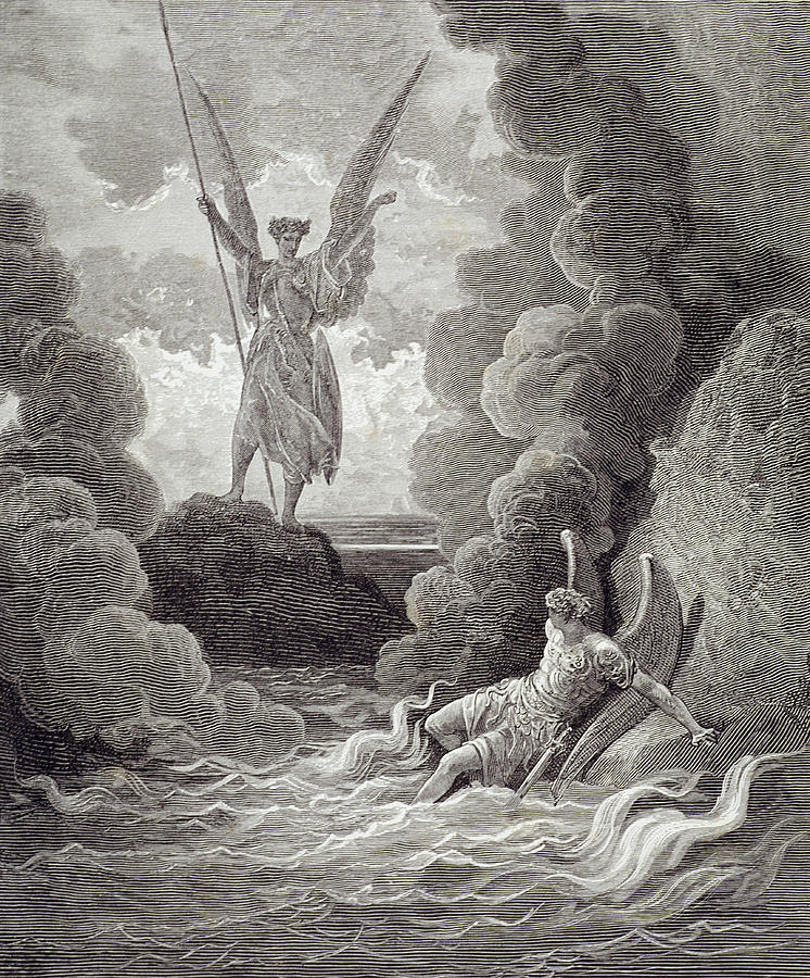 Gustave Dore Painting - Satan and Beelzebub by Gustave Dore