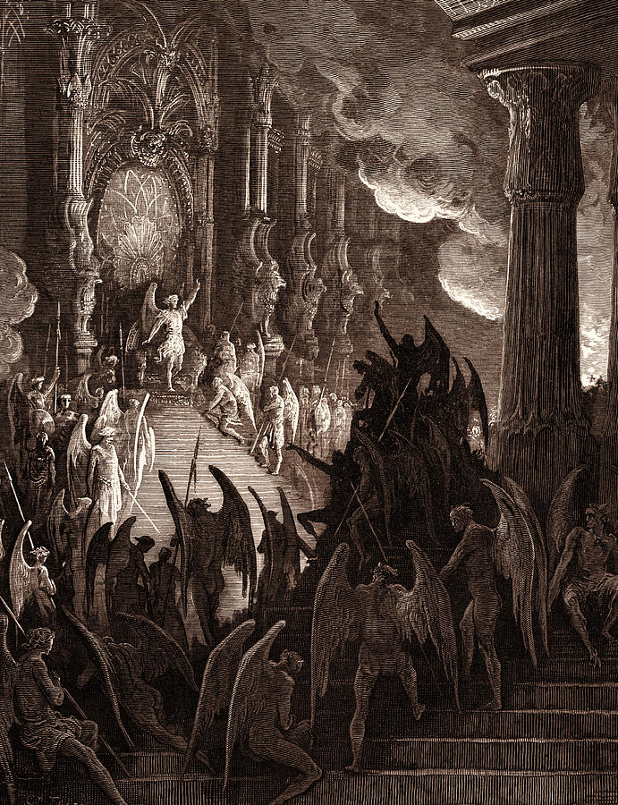 Gustave Dore Drawing - Satan In Council, By Gustave DorÉ. Dore by Litz Collection