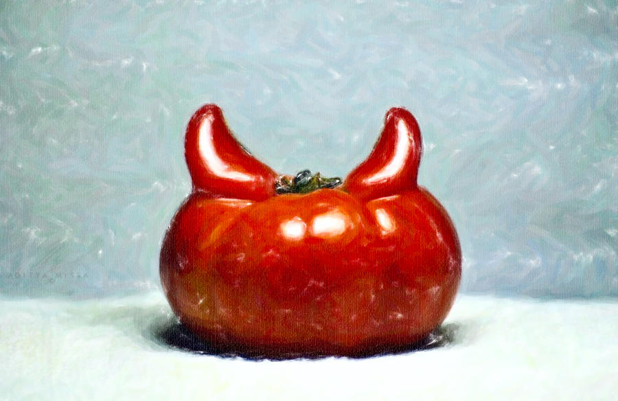 Tomato Photograph - Satans Tomato by Aditya Misra