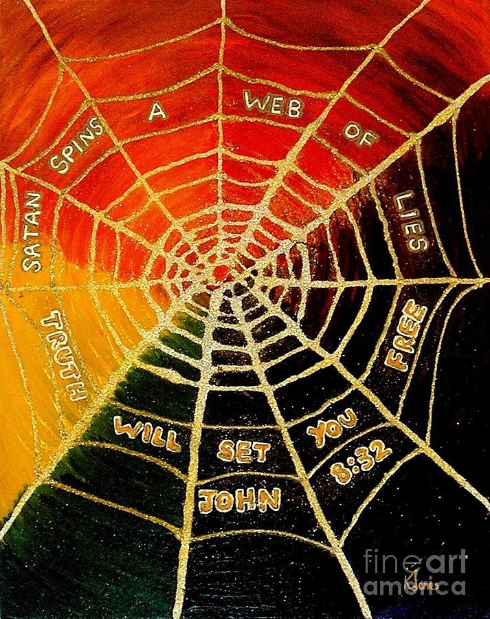 Satans Web of Lies Painting by Karen Jane Jones