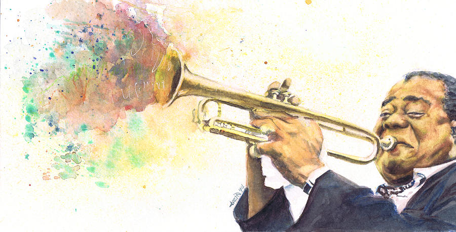 Satchmo Painting - Satchmo by Adrienne Norris Satchmo Painting - Satchmo by Adrienne Norris
