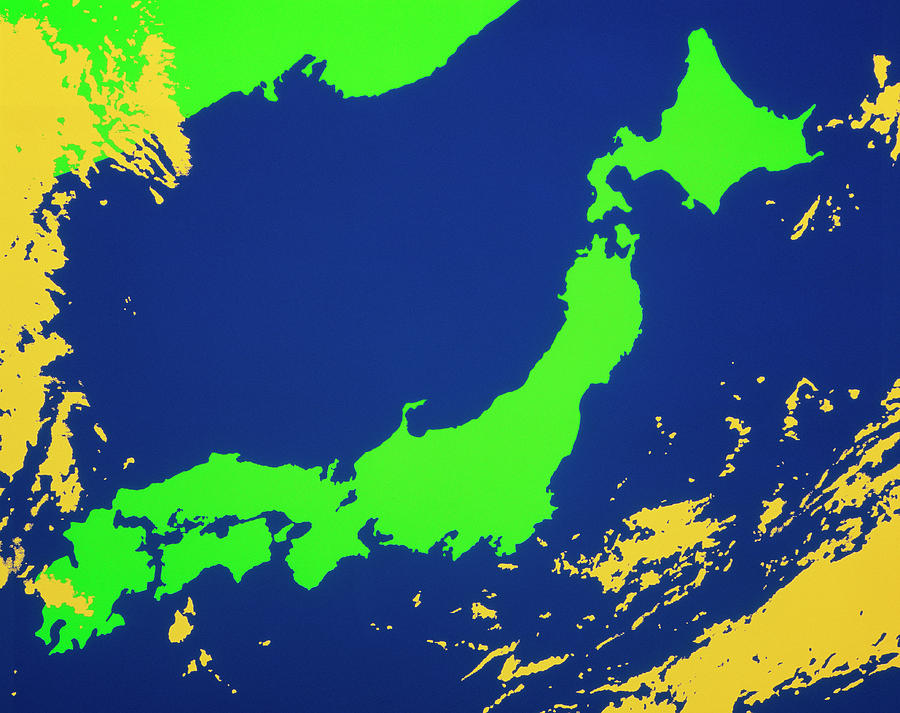 Satellite Image Of Japan Photograph by Science Photo Library/colouring By John Wells