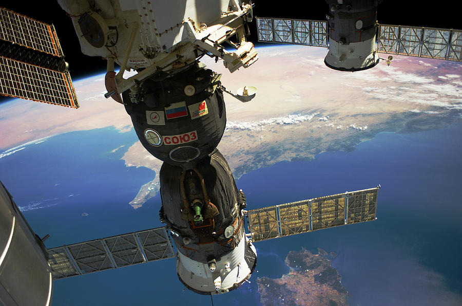 Satellite In Space With View Of Italy Photograph by Panoramic Images