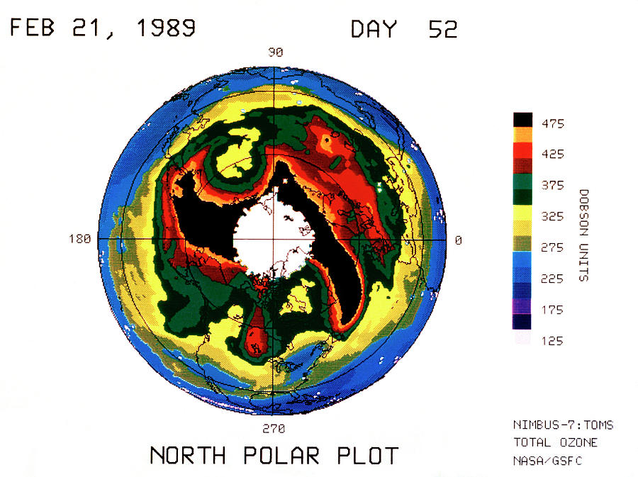 Satellite Map Of Ozone Levels Photograph by Nasa/science Photo Library