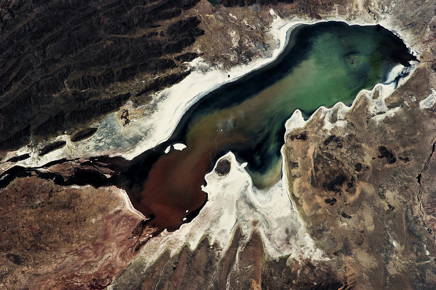 Satellite View Of A Saline Lake, Lake Photograph by Panoramic Images