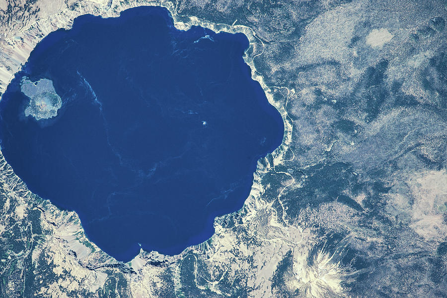 Satellite View Of Crater Lake, Oregon Photograph by Panoramic Images