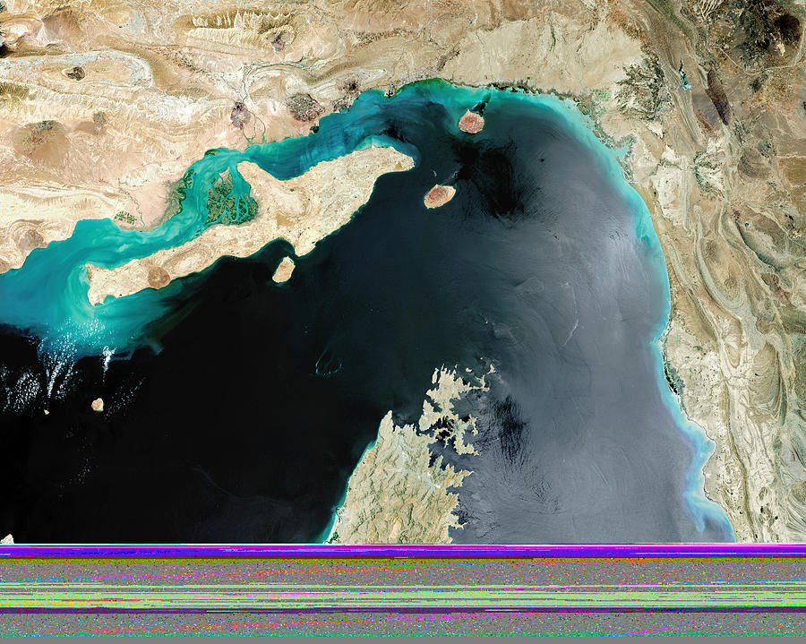 Satellite view of Strait of Hormuz Photograph by Gallo Images