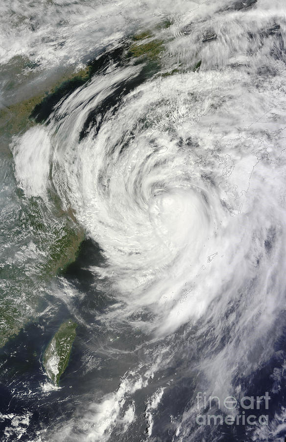 Satellite View Of Typhoon Neoguri Photograph by Stocktrek Images - Pixels