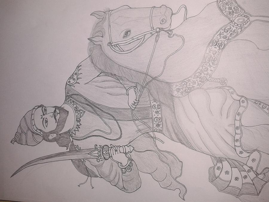 Sketch of chatrapati shivaji maharaj indian ruler and a member wall mural •  murals famous, bombay, fighter | myloview.com